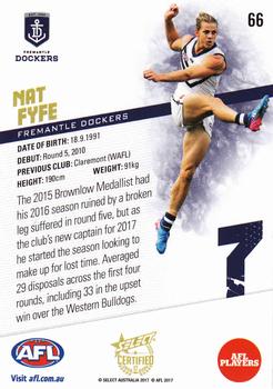 2017 Select Certified #66 Nathan Fyfe Back